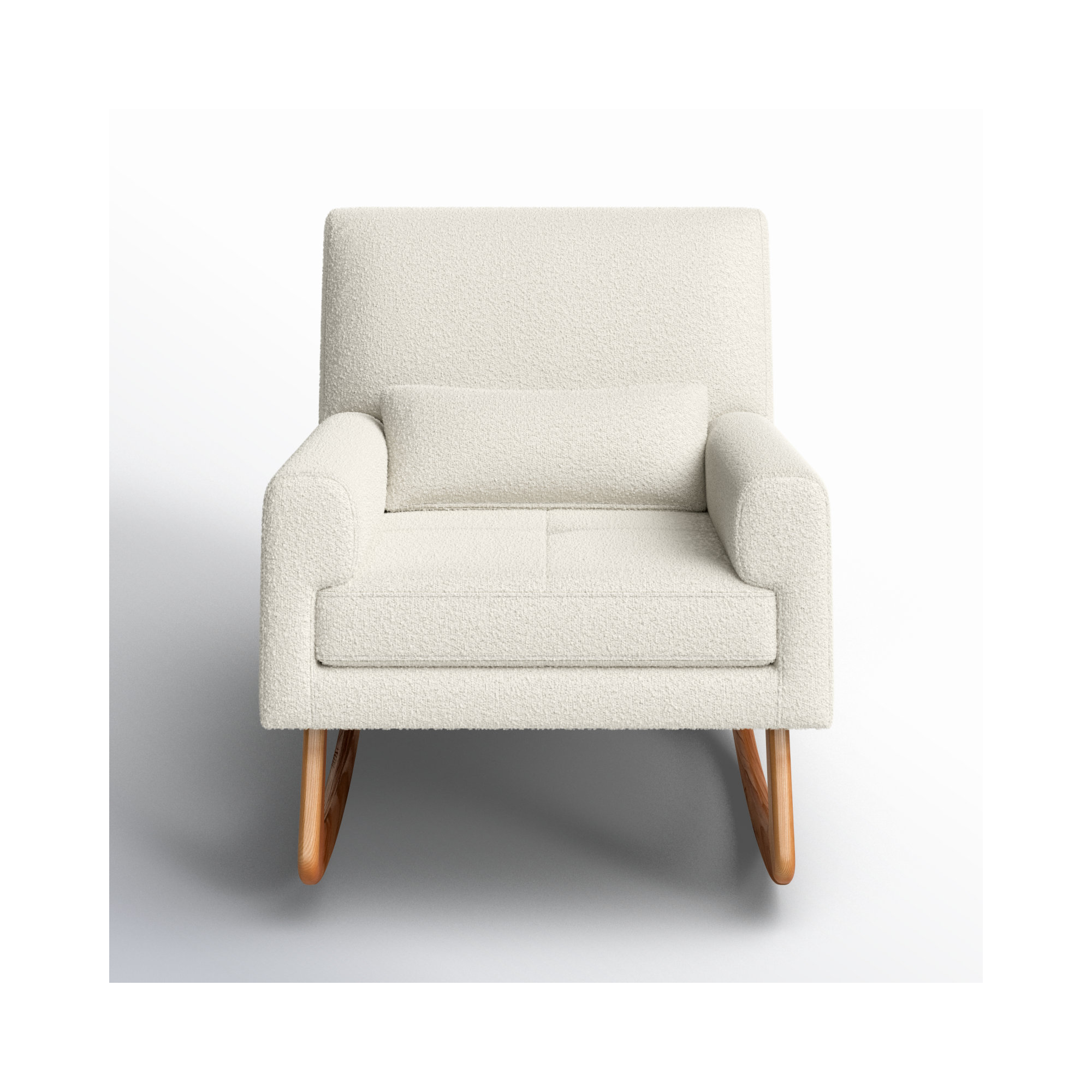 Sleepytime Rocking Chair, Ivory Boucle Polyester, Light