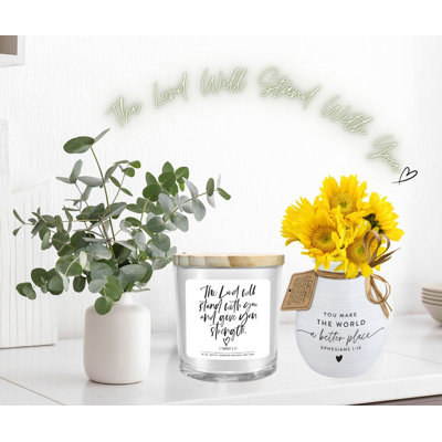 Fresh Scented Jar Candle with Glass Holder