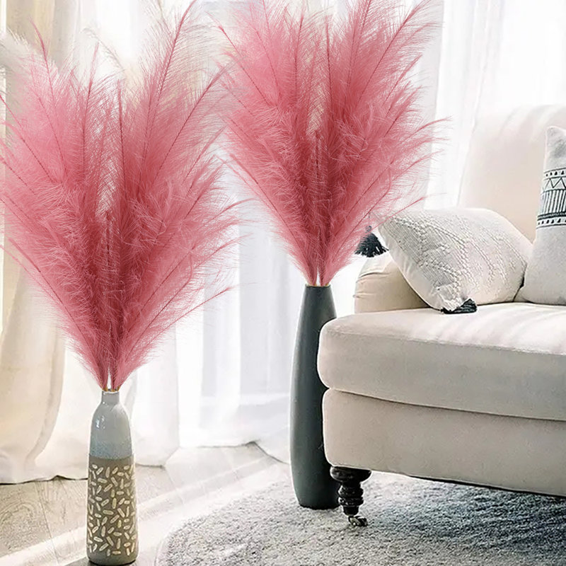 4 pièces de fausse pampa artificielle à branches artificielles à branches longues à tiges de 43 po de hauteur pour la cuisine artificielle Boho Decor