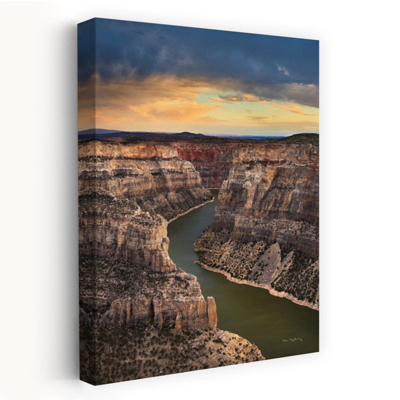 Bighorn Canyon, paysage contemporain abstrait coucher de soleil, impression d'art mural, H 60 po x l 40 po