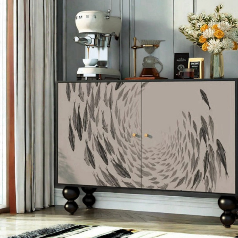 Armoire de véranda en bois massif de style rétro simple