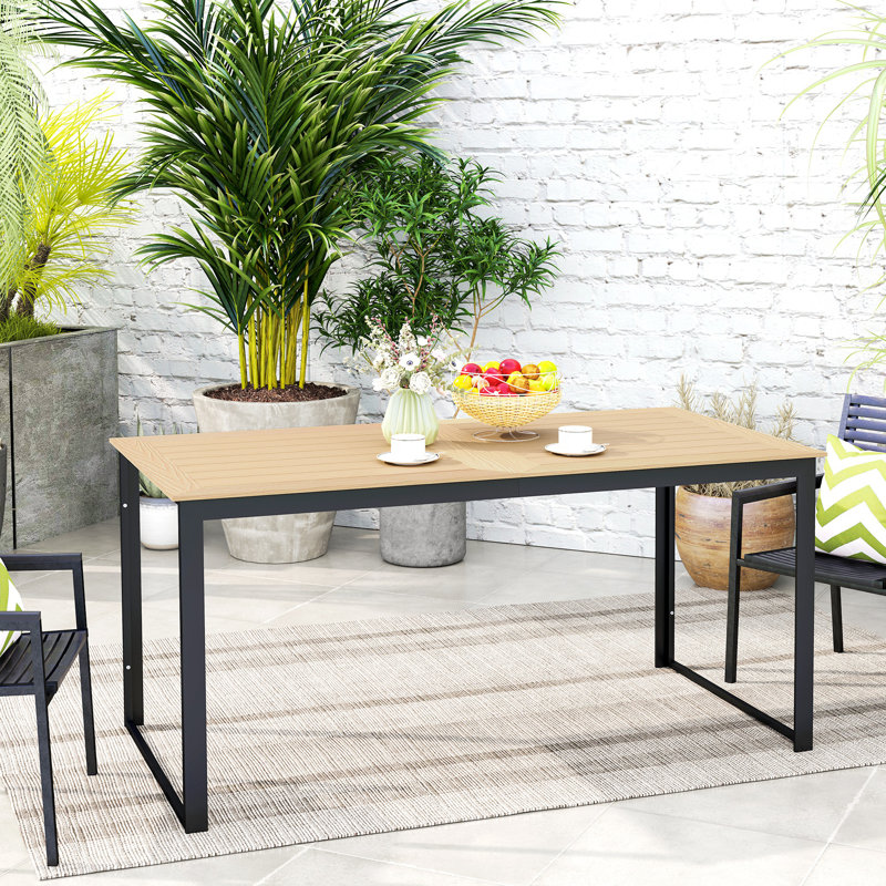 Rectangular 6 - Person Outdoor Table, 75cm H x 80cm W x 160cm D