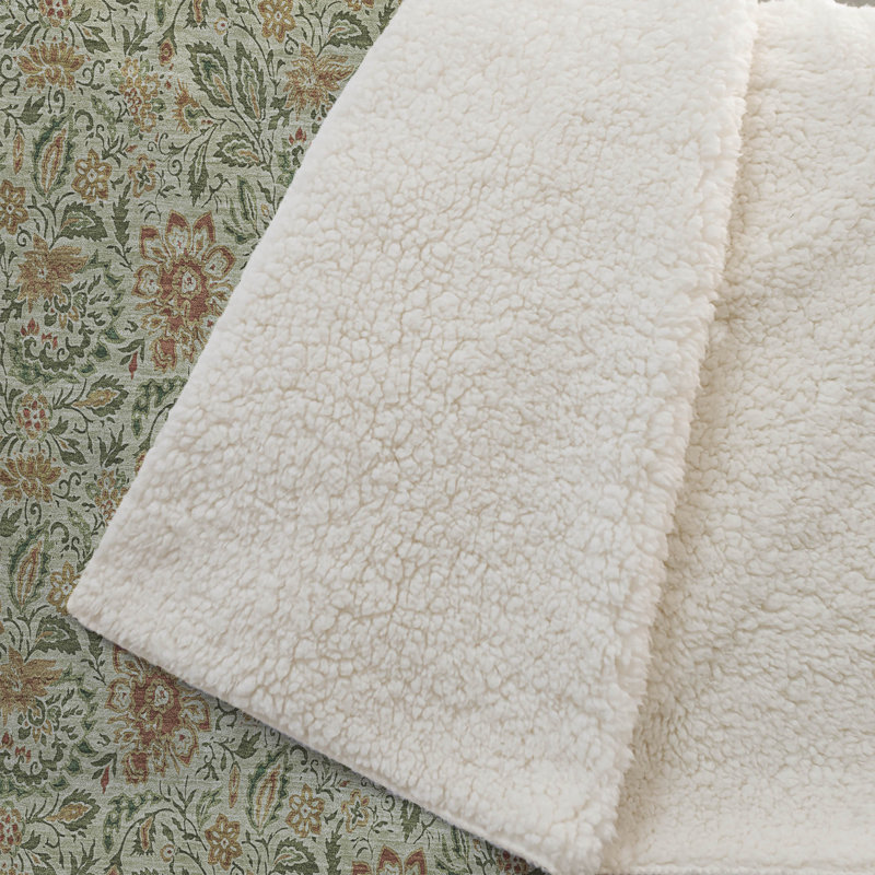 Jeté floral Sherpa ASB660 Addison, Aloès