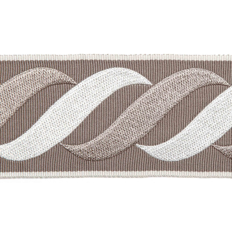 Tissu tromello Tapes Galore, Brun / Blanc