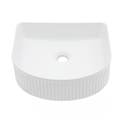 15.69"X13.69" White Ceramic Vessel Bathroom Sink(Includes Only The Bathroom Sink)