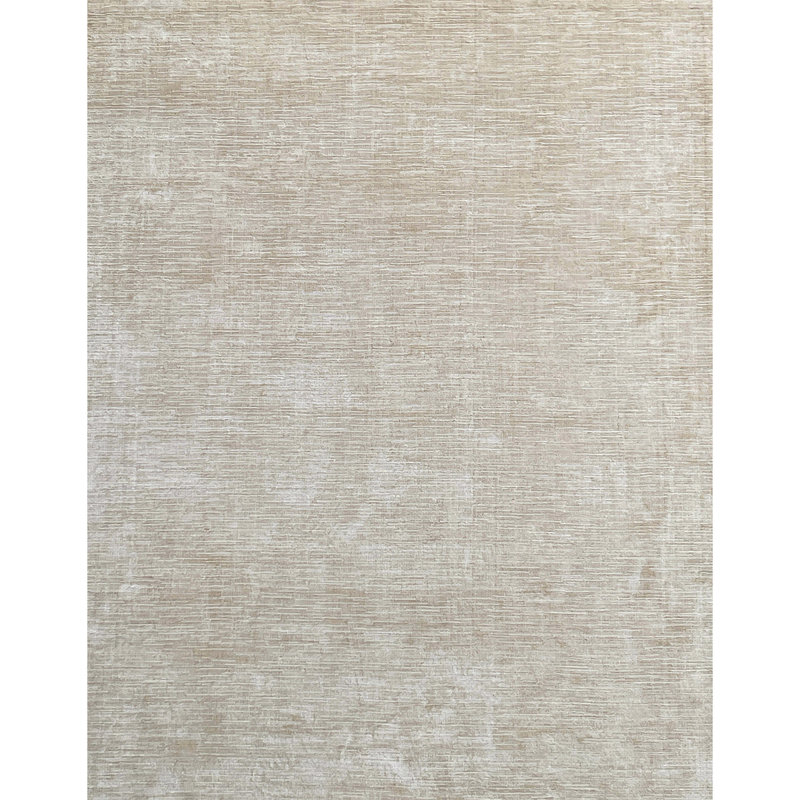 Wool Area Rug in Beige, Rectangle 6' x 9'