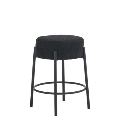 24 po de hauteur, tabourets de bar ronds, ensemble de 2 - tabourets de salle à manger rembourrés contemporains pour cuisines, cafés et bars - comprend des pieds de support robustes (seulement deux chaises)