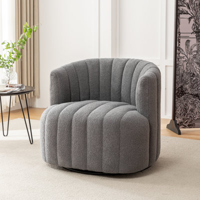 Fauteuil demi-tonneau pivotant rembourré Bryonie