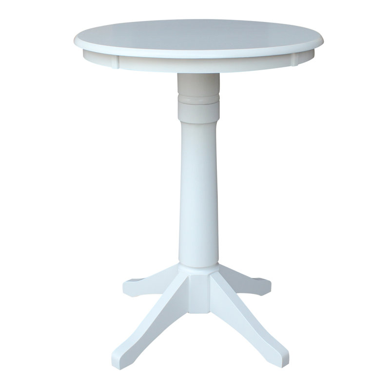 Gianluka Counter Height Solid Wood Dining Table, White, 35.9" H x 30" L x 30" W
