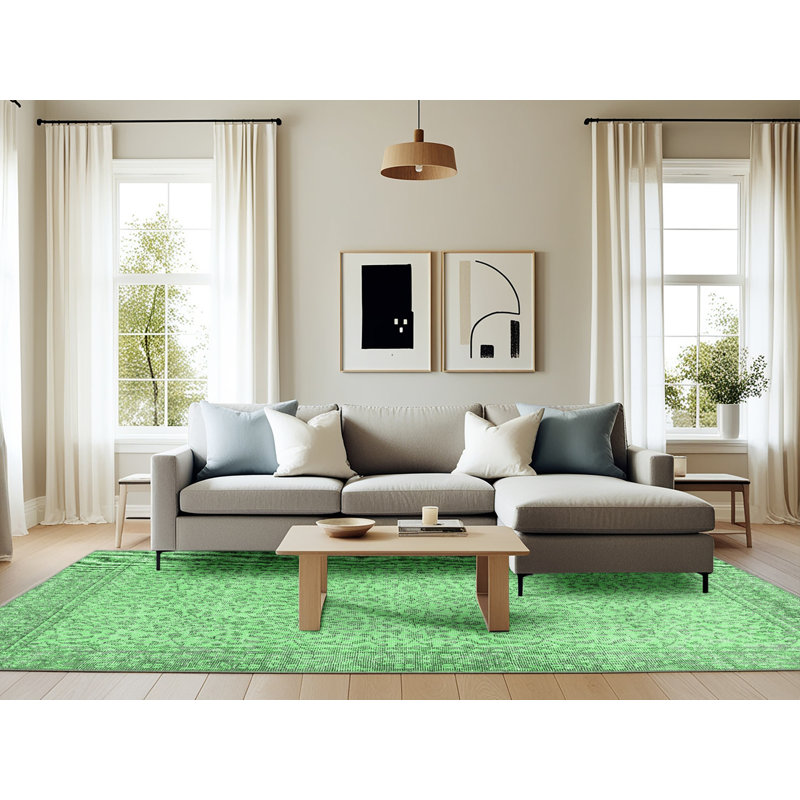 Tapis lavables à la machine Traditional - vert émeraude 3997, Rectangle 6 pi x 9 pi