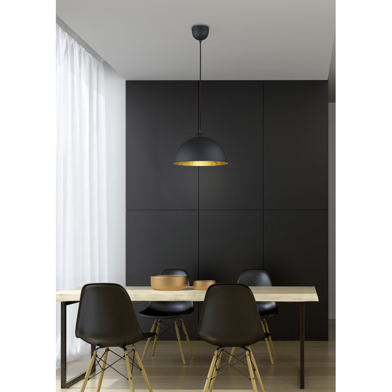 Nareg 1 - Light Dome Pendant, Black/Yellow