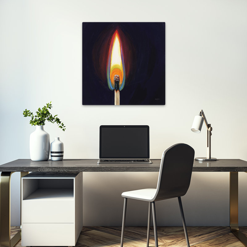 «Blowing Out A Match I», art contemporain, H 18 po x l 18 po