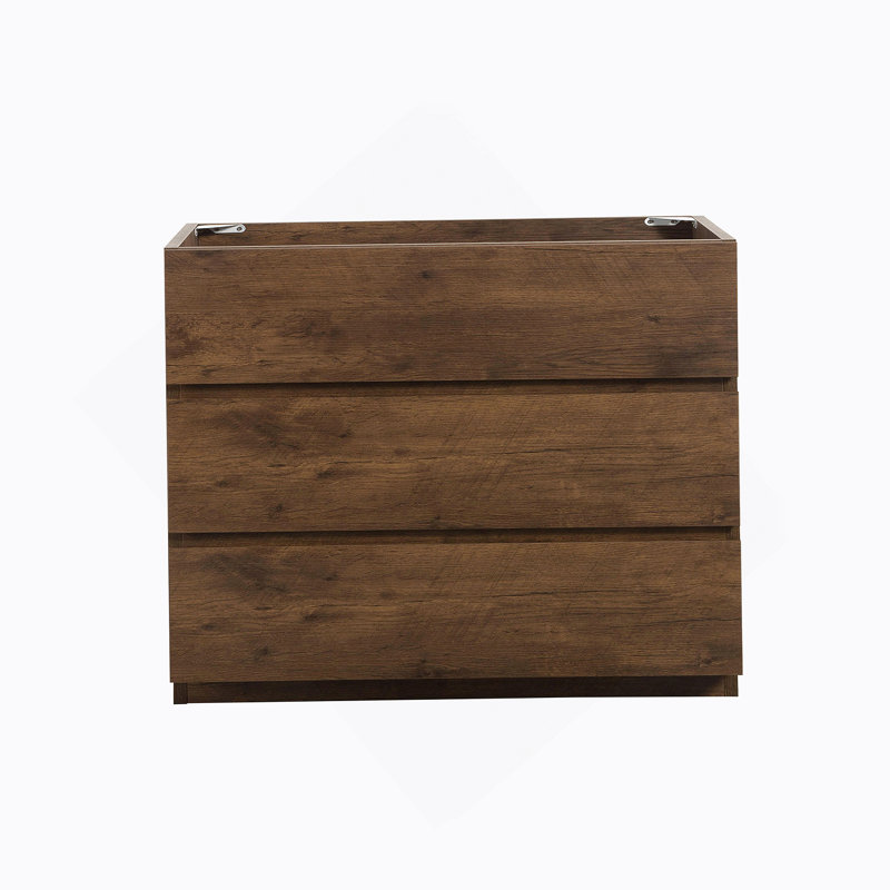Armoire de plancher SANS lavabo, avec trois tiroirs, Noyer