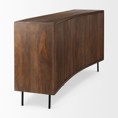 Lance 70.0L X 15.0W X 32.0H Medium Brown Solid Wood Sideboard