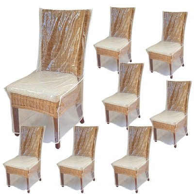 Dining Room/Kitchen Chair Cover/Protector-8 Pack- Heavy Duty Clear PVC Vinyl-No Dust/Spill/Pet Hair/Pet Claws, Easy Clean Slipcover