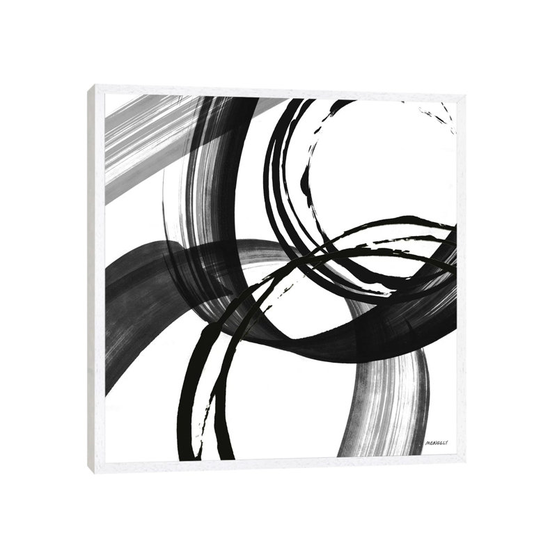 Black And White Pop II by Dan Meneely - Painting on Canvas, White Framed, 66.04 cm H x 66.04 cm W