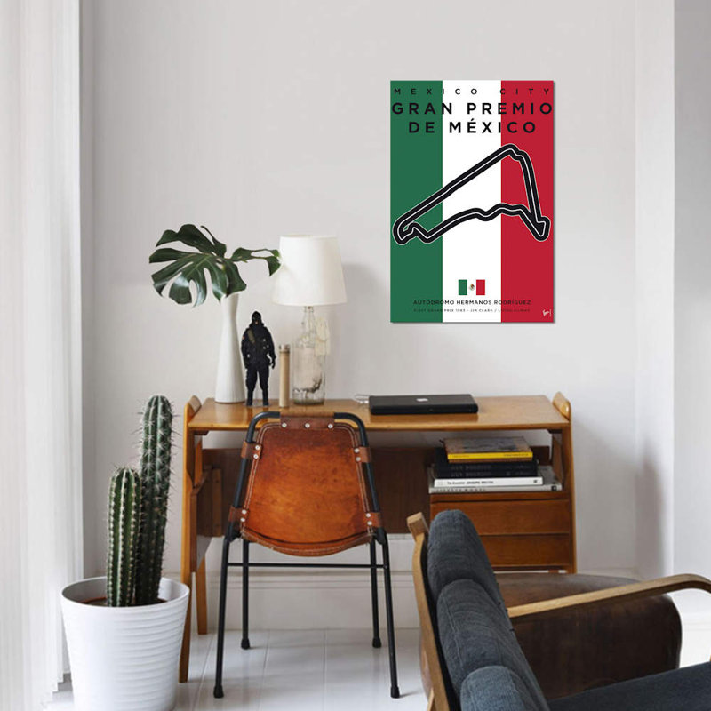 « f1 mexico course track », reproduction d’impression sur toile, H 60 po x l 40po x P 1,5 po, Toile tendue, Pas de tapis