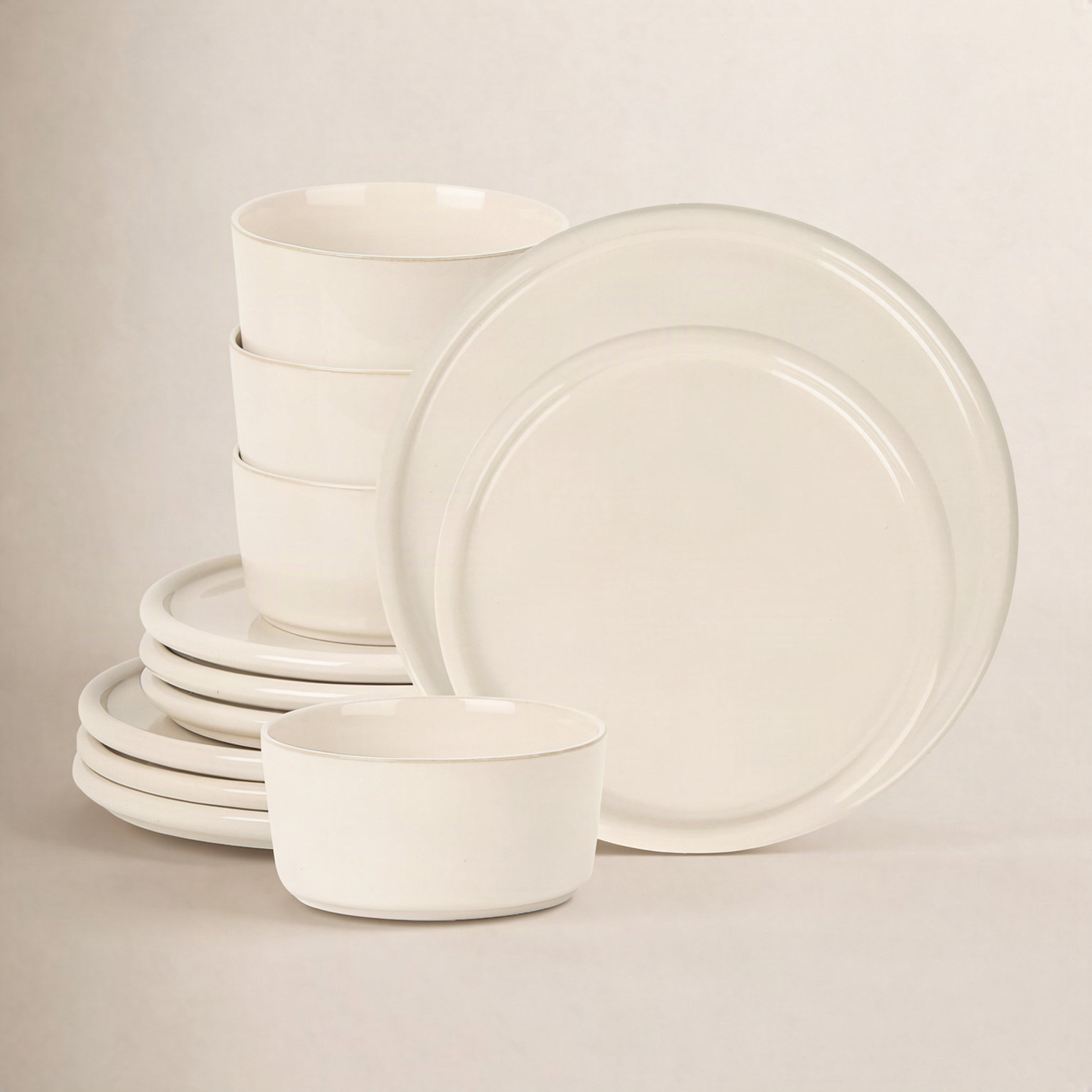 Eden Ceramic Dinnerware Set, Beige