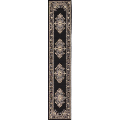 Tapis oriental noir Balthrop