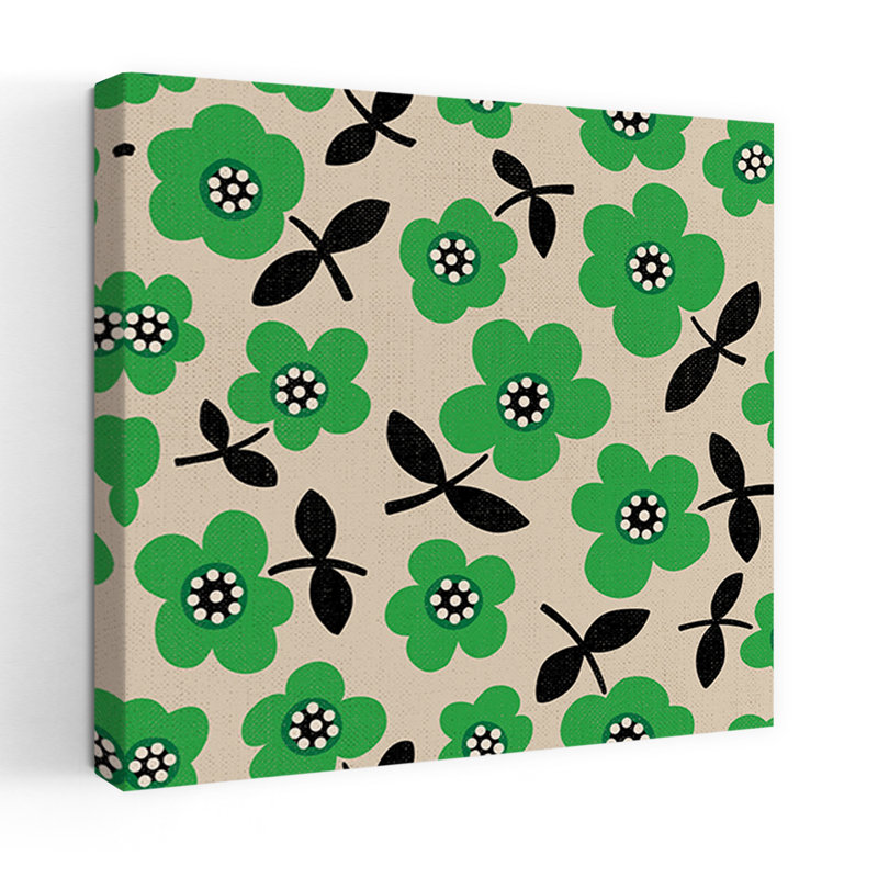 Art contemporain Bold Vibrant Contemporary Poppy Spring Summer, H 48 po x l 48 po