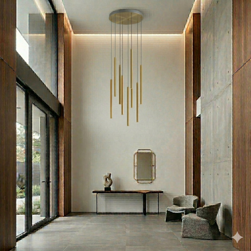 Baileyton 9 - Light Cluster Pendant, Brass