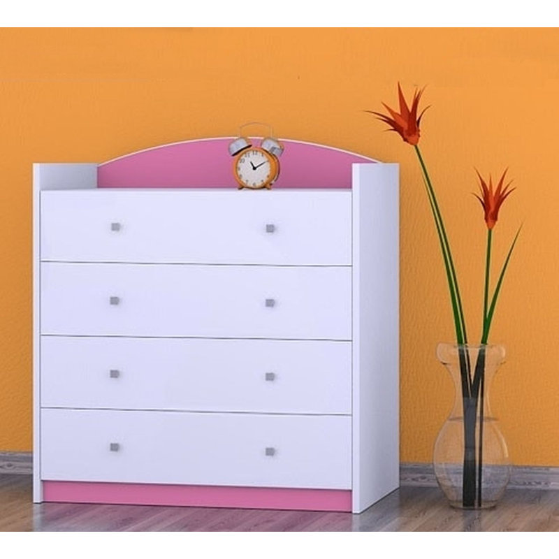 Nicklas 4 Drawer Chest, Pink