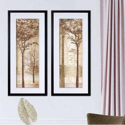 « forest light », ensemble de 2 reproductions de peintures à l’acrylique encadrées