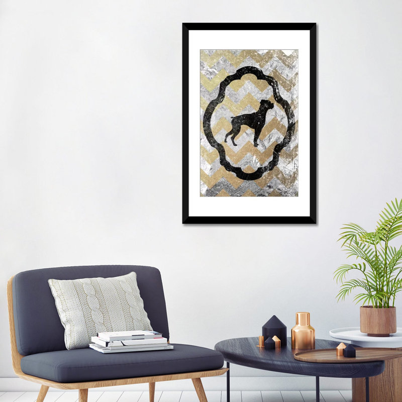 « boxer », reproduction d’impression sur toile tendue "5by5collective, H 32 po x l 24 po x P 1 po, Papier avec cadre noir