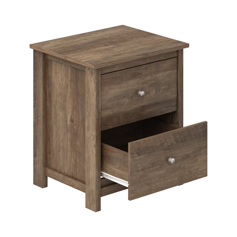 Isenbert 2-Drawer Nightstand, Knotty Oak