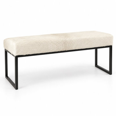 Upholstered Cowhide Bench