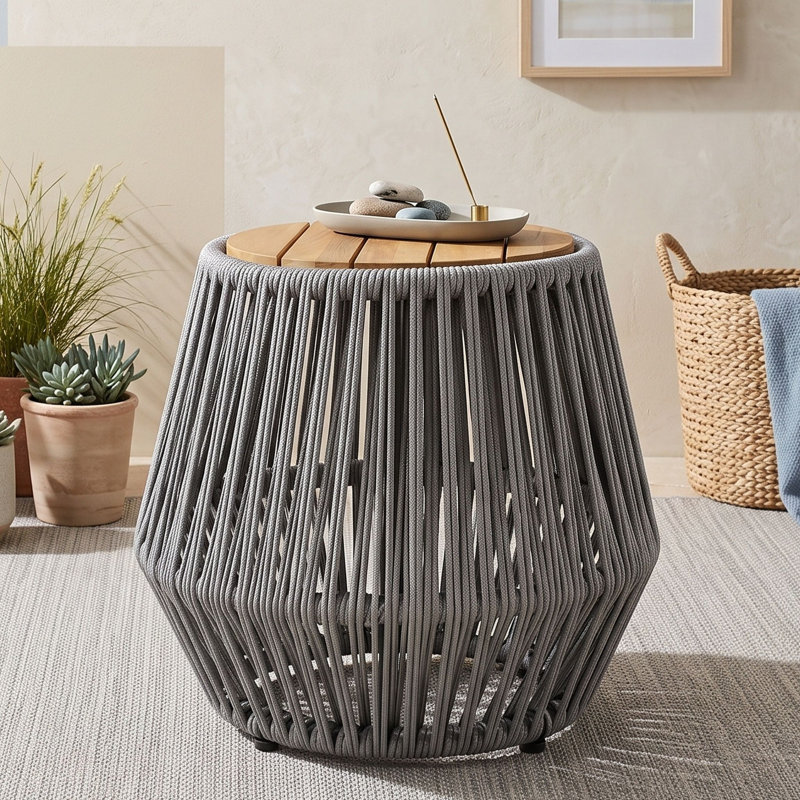 Table d'appoint en bois pour l'extérieur