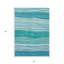 Tapis bleu sarcelle et turquoise à rayures 3 pi x 5 pi