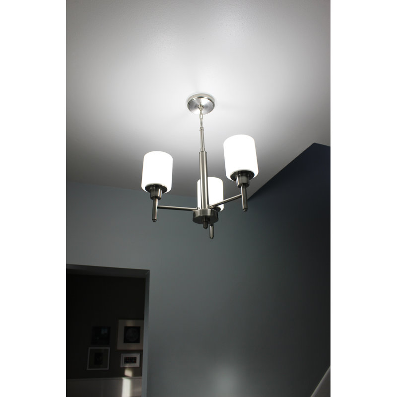 Jorelys 3 - Light Steel Dimmable Classic / Traditional Chandelier, Satin Nickel