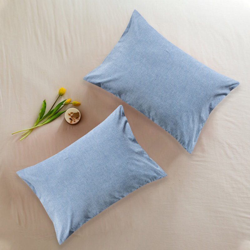 100% Cotton Pillowcase - Set of 2, Queen Pillowcase, Denim Blue