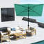Parasol d'extérieur rectangulaire de 6,5 pi x 10 pi, protégé, configuration à manivelle et inclinaison pratique, protection contre les ombres sarcelle 50+, Easy & Tilt,
