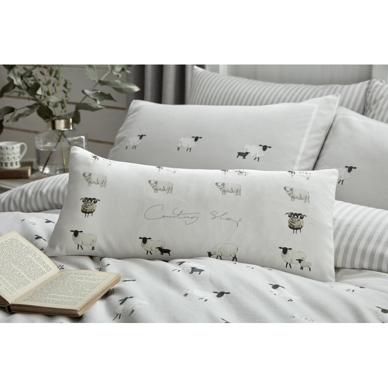 Sheep 200 TC Brushed Cotton Duvet Cover Set, Kingsize Duvet Cover + 2 Standard Pillowcases