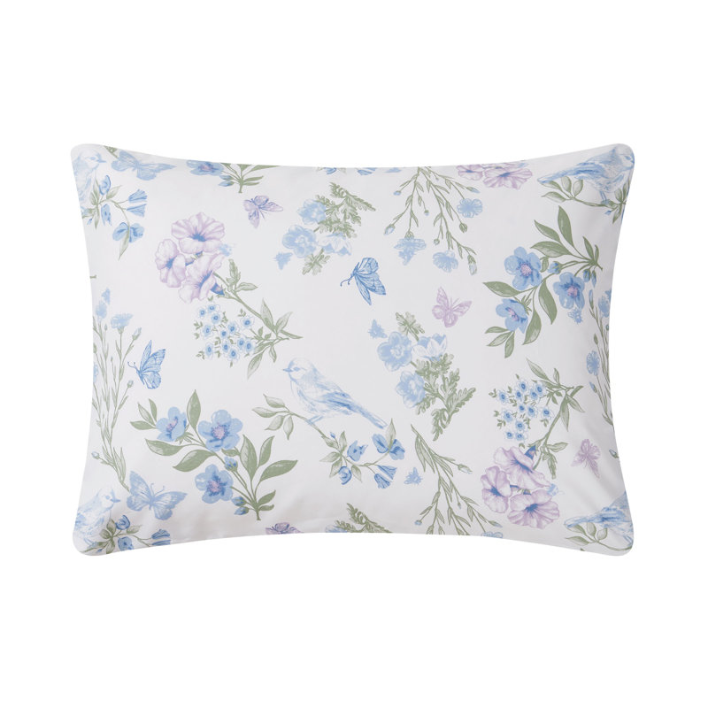 Ensemble d'édredon / courtepointe 5 pièces Easton, Motif floral vert, Édredon de grand lit + 4 pièces additionnelles