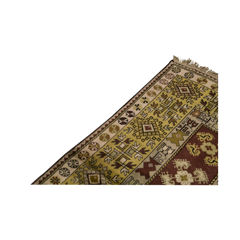 Tapis rouge et or de haute qualité noué à la main