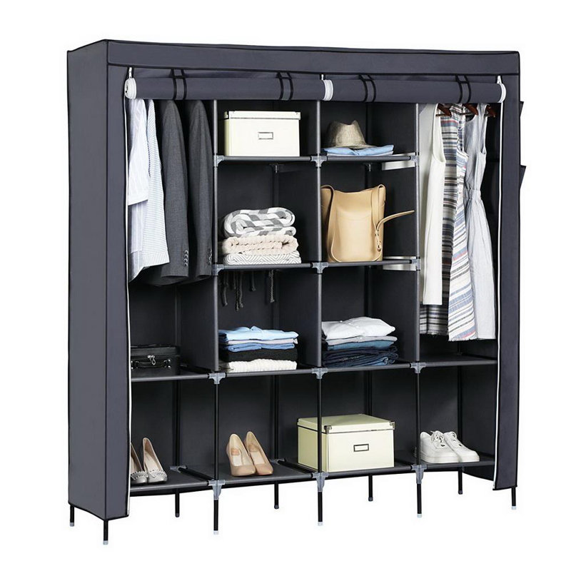 168.3cm Portable Wardrobe, Grey