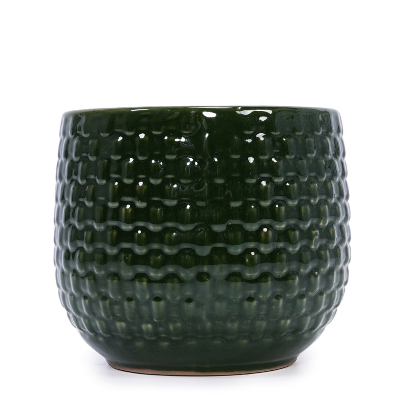3 Pieces Of Dark Ceramic Flowerpots For Outdoor And Indoor Decor - Frost-, Heat-, Weather-, Sleek Design, Built-In Drainage, 9.63" L X W 8.27" H, 11.89 Lbs Modern Planters   3  Spaces All-Weather ,