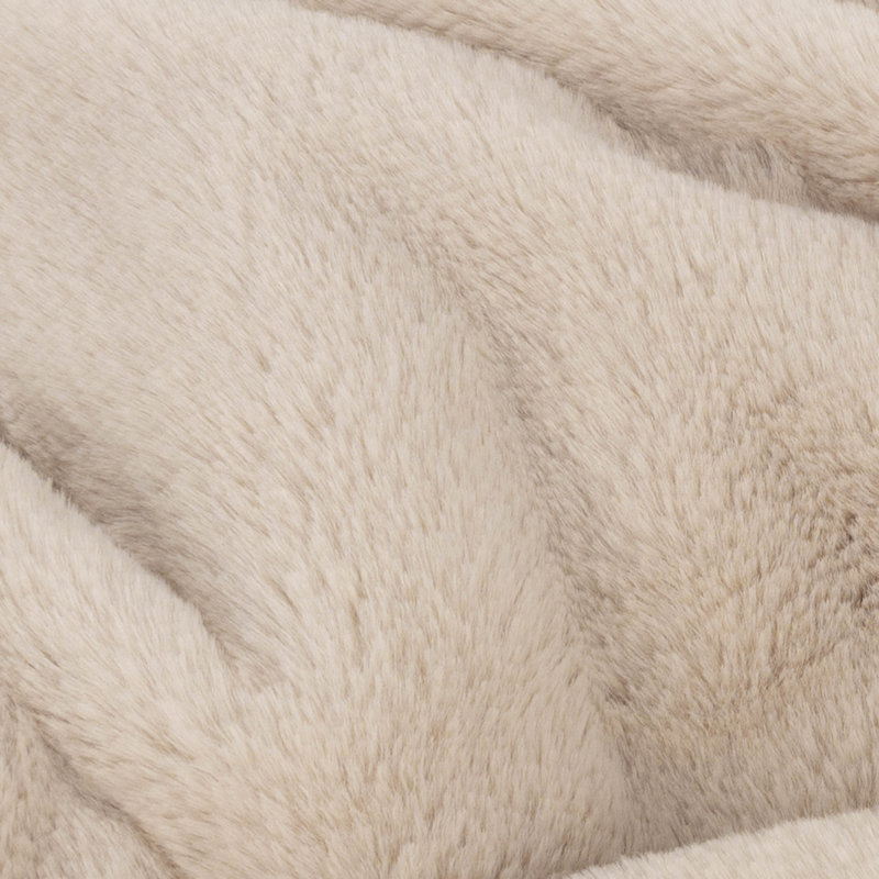 Kallu Throw Machine Woven Throw Blanket, 130cm W x 170cm L, Cream