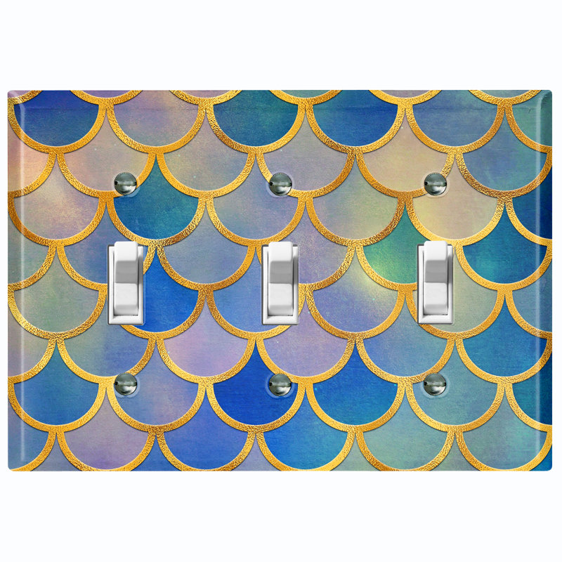 Plaque murale d'interrupteur à bascule Mermaid, Bleu/jaune