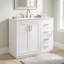 Ensemble de meuble-lavabo en bois massif 36 po + panneau de fibres à densité moyenne avec lavabo en céramique avec 3 tiroirs et portes à fermeture douce-131148014-131409493