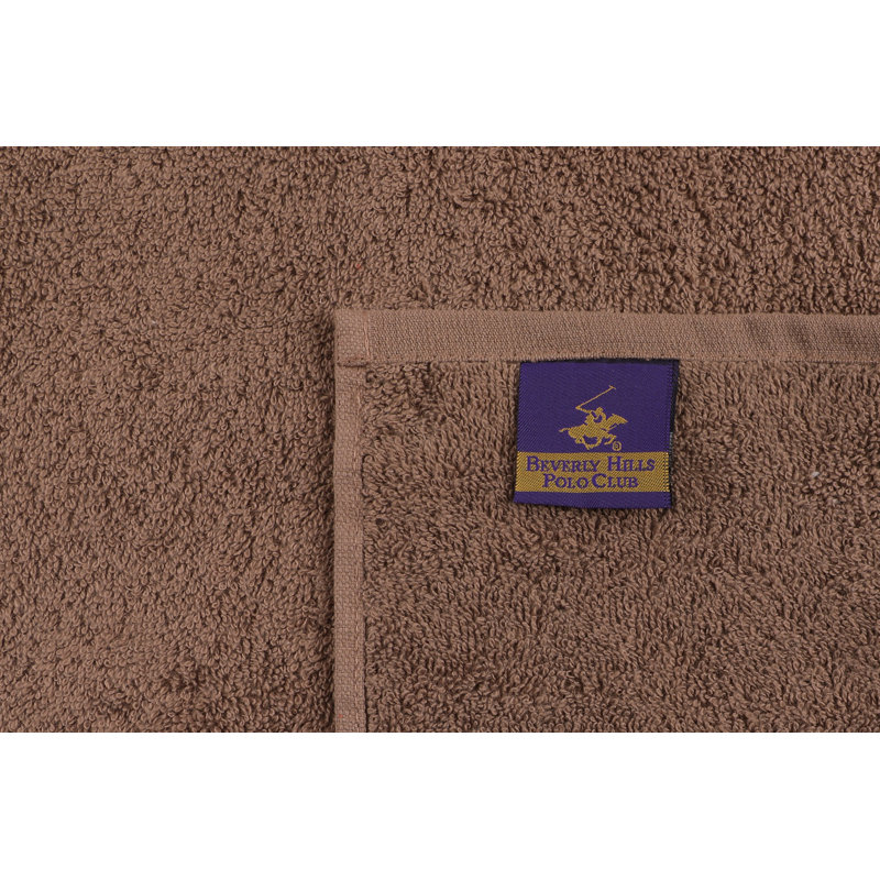 2 Piece 100% Cotton Hand Towel Set, Brown/Purple