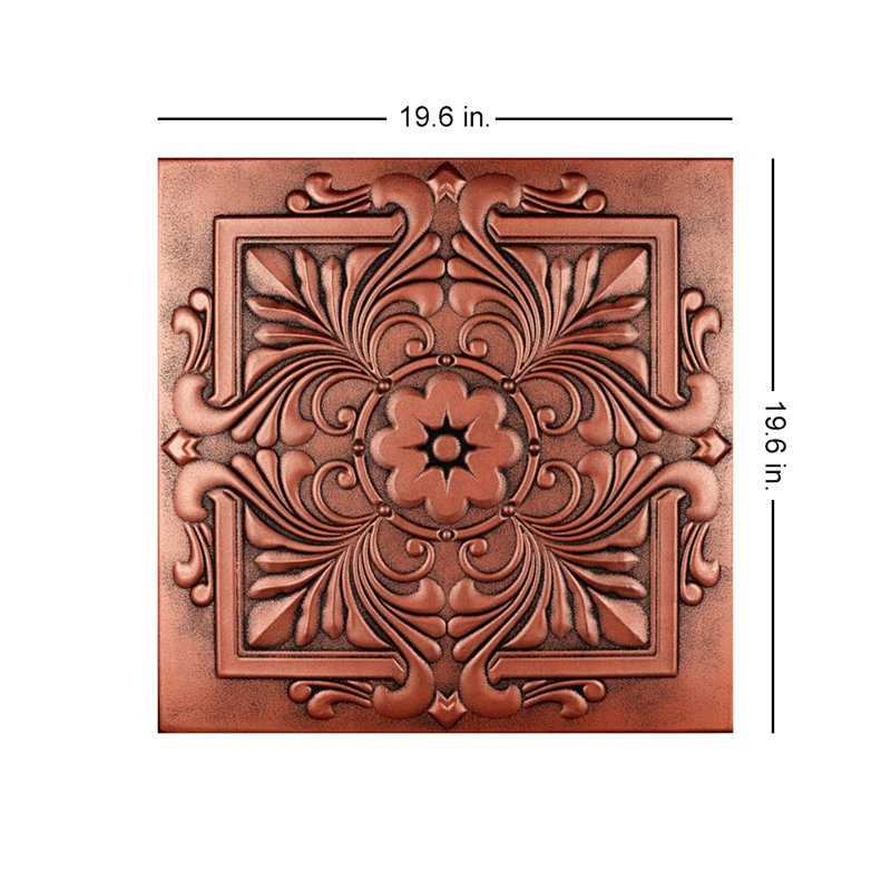 Carreau de plafond en polystyrène 1,6 pi x 1,6 pi Victorian, Cuivre antique