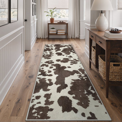Tapis antidérapant beige / brun Aura