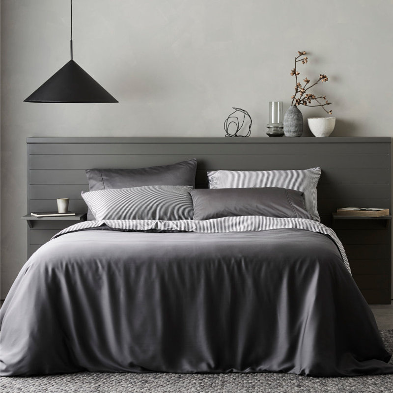 Signature Sateen Duvet Cover, Twin Duvet Cover, Slate