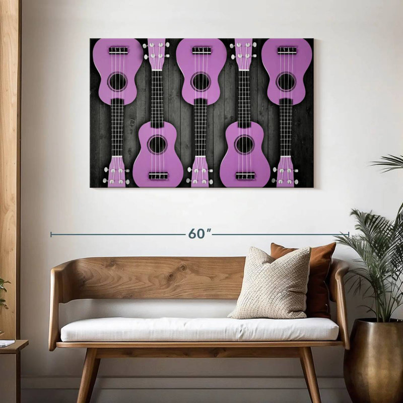 Guitare acoustique mauve, H 30 po x l 45 po