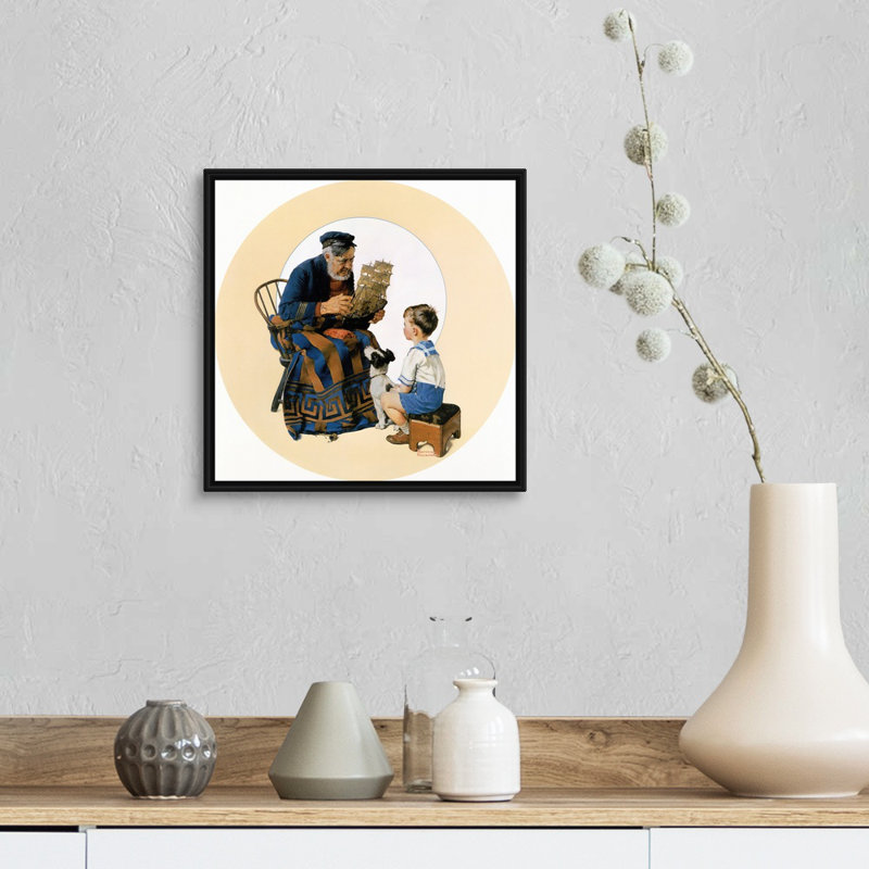 Art mural sur toile Norman Rockwell, H 14 po x l 14 po x P 1,75 po, Cadre flottant noir