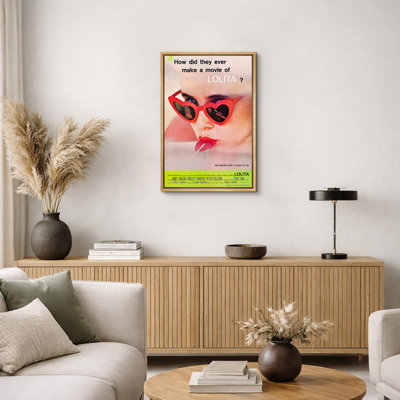 Art rétro d'affiche de film de lunettes de soleil de coeur de Lolita, images de chambre à coucher de dortoir de salon, impression encadrée d'art de toile de giclée.